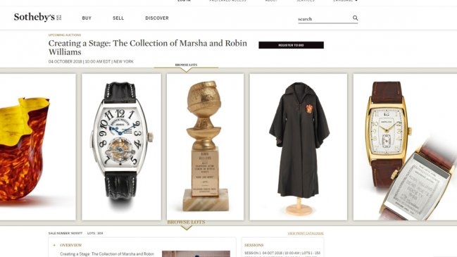  Publican lista de objetos de Robin Williams que se subastarán  