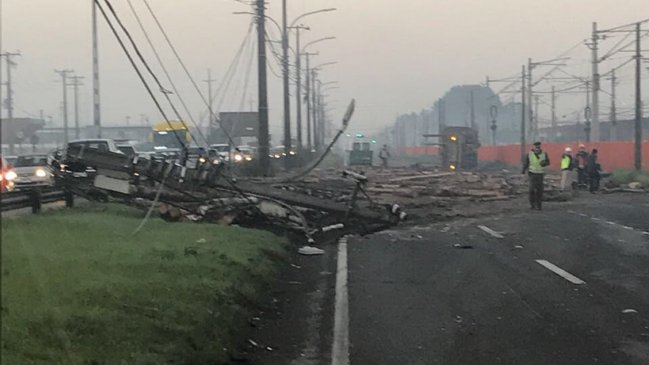 Accidente de camión causa caos vial en Biobío