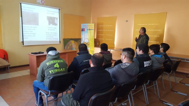 Conaf capacita a bomberos de Ñuble en combate de incendios forestales