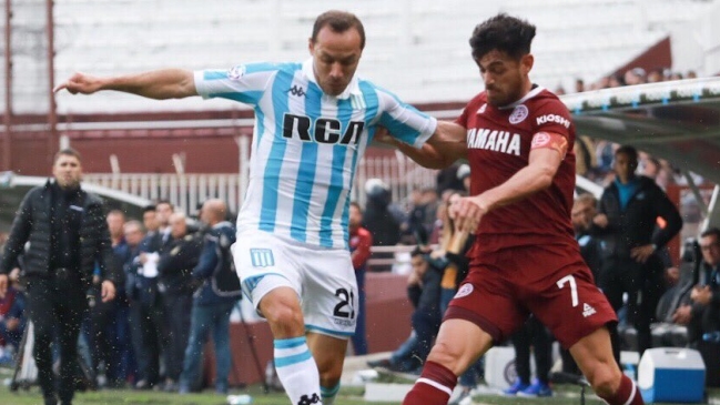 Racing Club derrotó a Lanús y mantuvo el liderato en Argentina con sus tres chilenos en cancha