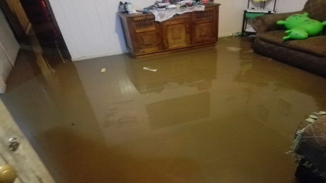 Lota: Seis viviendas inundadas por rebalse de estero a consecuencia de la lluvia y la basura
