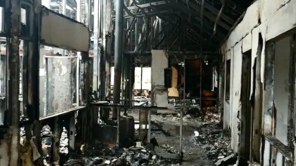   Desolador: Así quedó el jardín infantil incendiado en Ercilla 