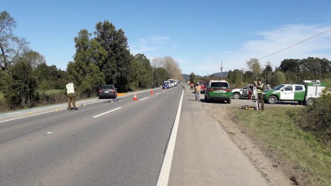 Ciclista falleció tras atropello en la ruta que une Valdivia y Paillaco
