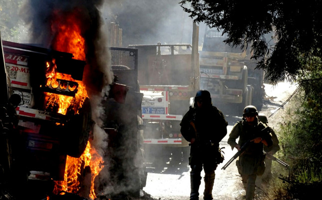 Contratistas forestales realizan movilización para exigir más seguridad en la zona sur