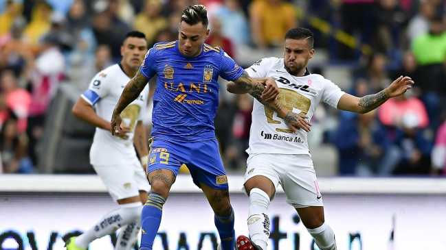 Eduardo Vargas anotó en vibrante empate de Tigres ante Pumas en el 