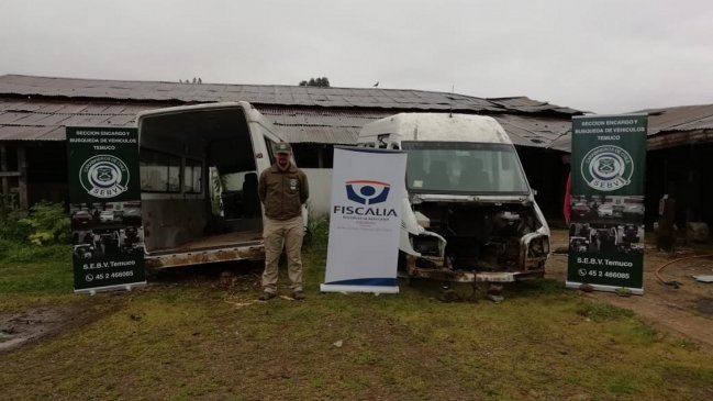 Carabineros recuperó dos minibuses robados a la Municipalidad de Collipulli
