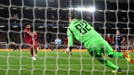 Salah anotó un doblete en Champions y llegó a 50 goles con la camiseta de Liverpool