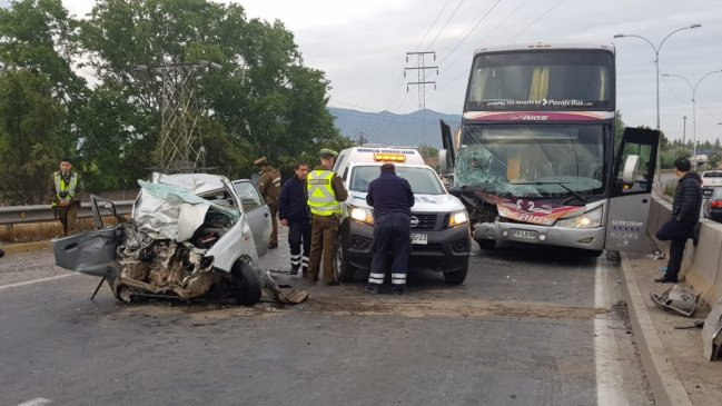 Dos fallecidos dejó accidente de tránsito en Rancagua