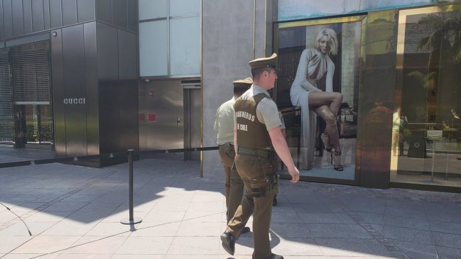 Siete detenidos tras nuevo robo en tienda de lujo en mall de Las Condes