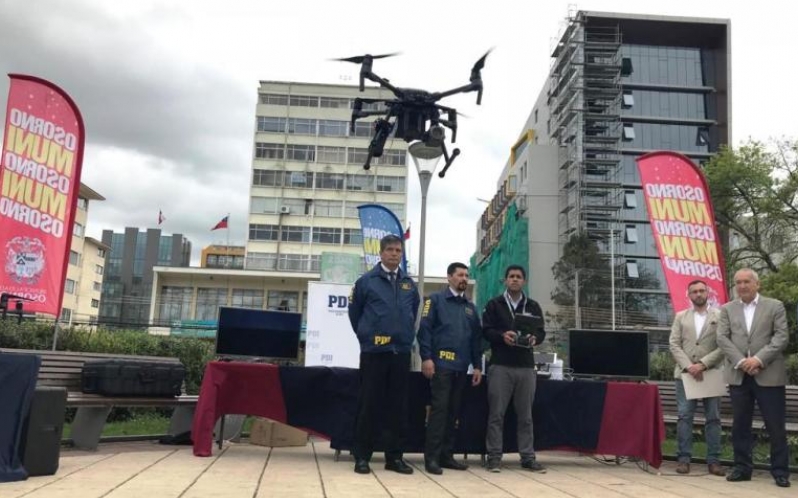PDI de Osorno potencia su trabajo con la utilización de un dron