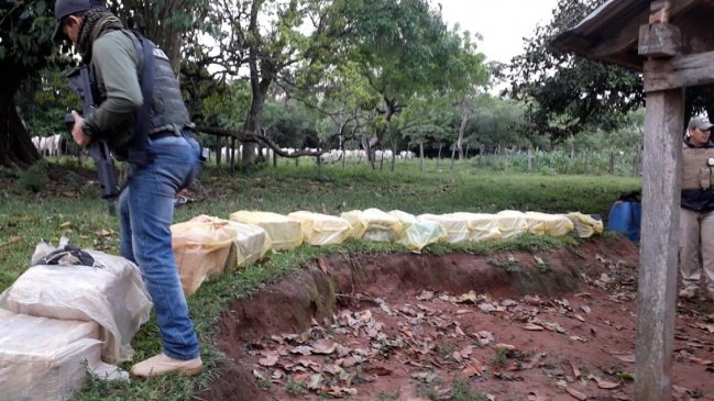 Policía paraguaya incautó 448 kilogramos de cocaína en el sur del país