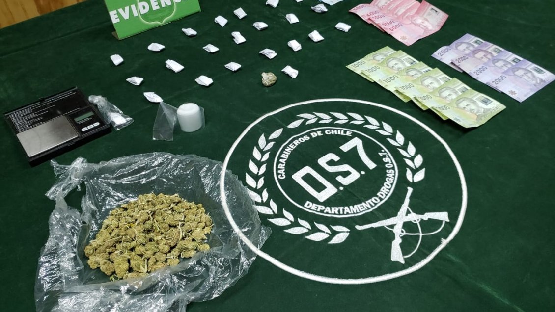 Carabineros detuvo a dos sujetos sorprendidos con marihuana y una balanza en Valdivia