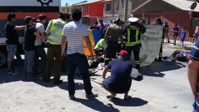 Motorista falleció tras ser impactado por un camión en Copiapó