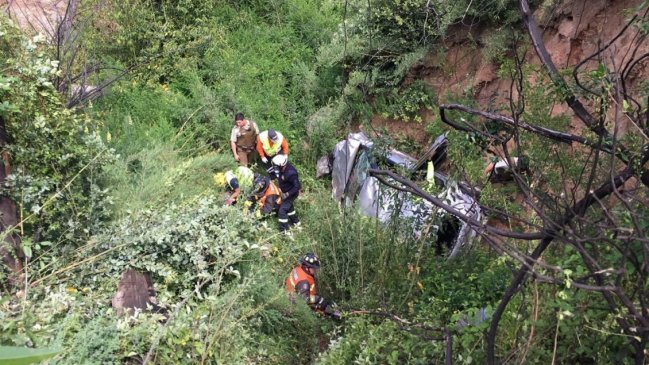 Vehículo cayó por un barranco en Ruta Las Palmas
