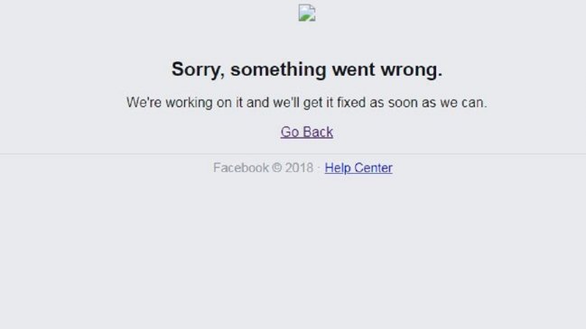 Usuarios reportan caída de Facebook