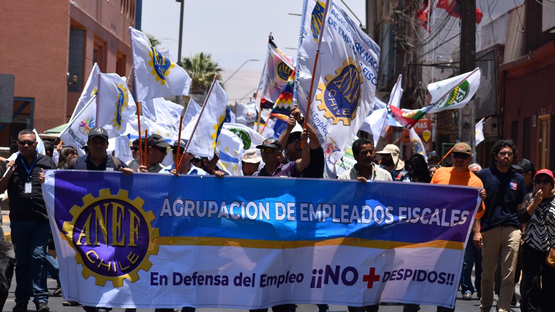 Empleados fiscales de Arica marcharon en contra de presuntas desvinculaciones injustificadas
