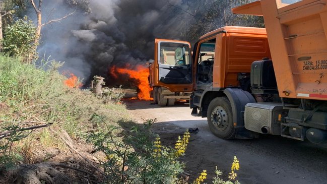 Detuvieron a dos sujetos acusados de quemar un camión en Arauco