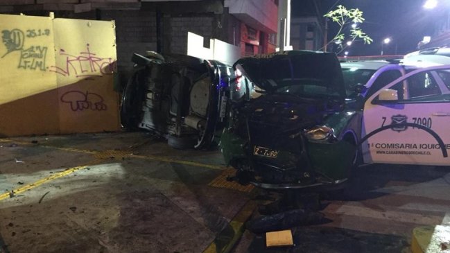 Carabineros protagonizó accidente en una persecución por el centro de Iquique