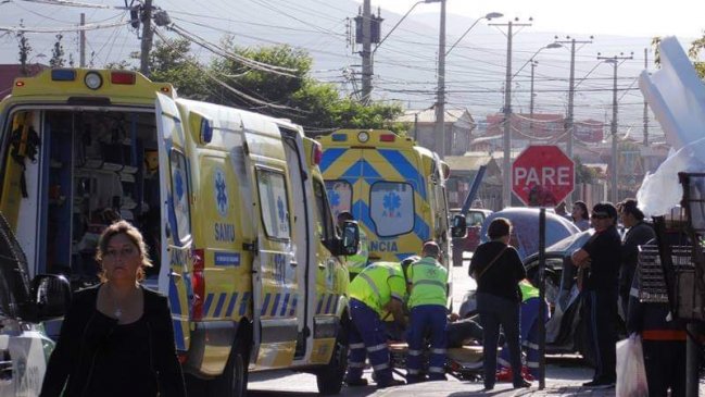 Triple colisión dejo una víctima fatal y ocho lesionados en La Serena