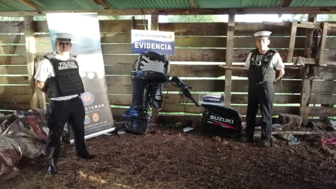 Policía marítima recuperó motor de lancha robado en Ancud