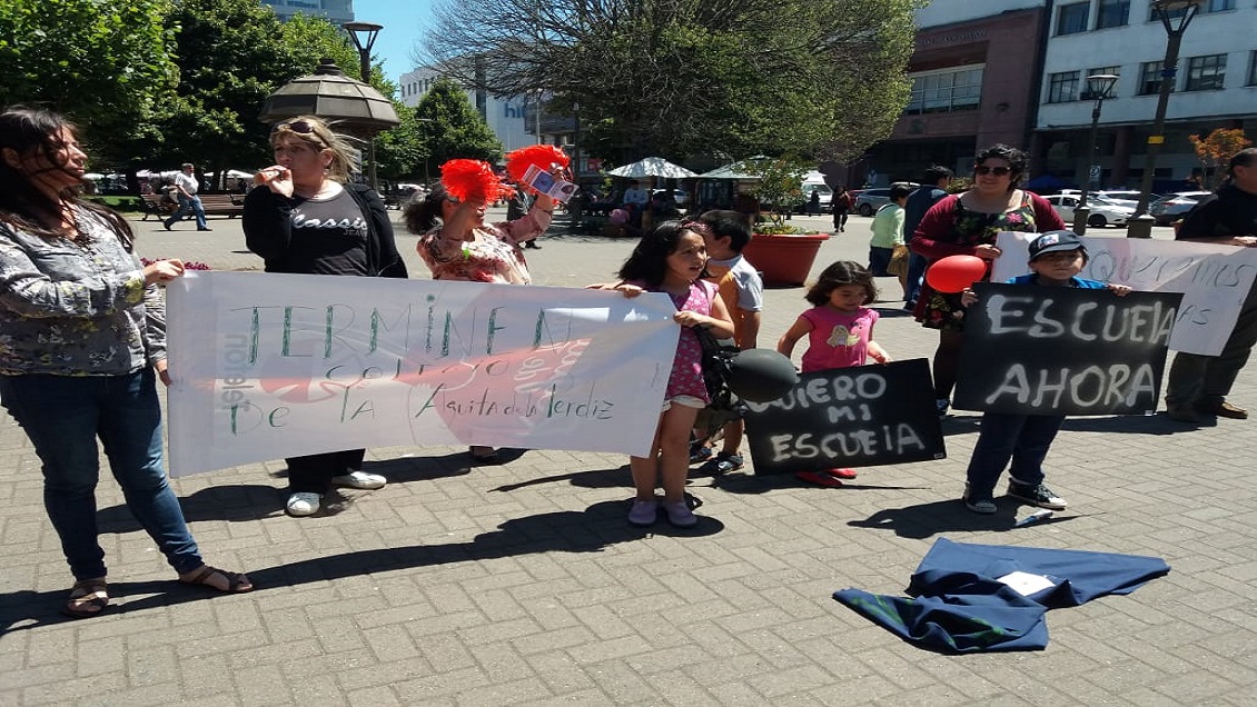 Concepción: Comunidad escolar Agüita de la Perdiz protestó por nulo avance en reparación del colegio