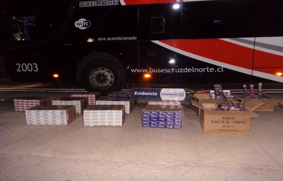Detectan contrabando de cigarrillos en buses y camiones