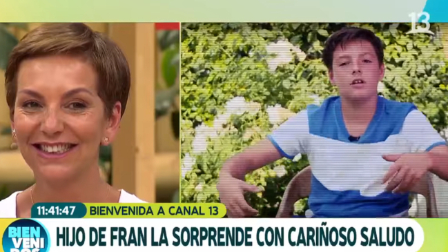 Hijo de Francisca García-Huidobro le dedicó especial rap en su llegada a Canal 13