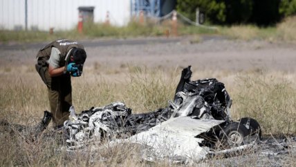   Así quedó la avioneta siniestrada en el Aeródromo de Tobalaba 