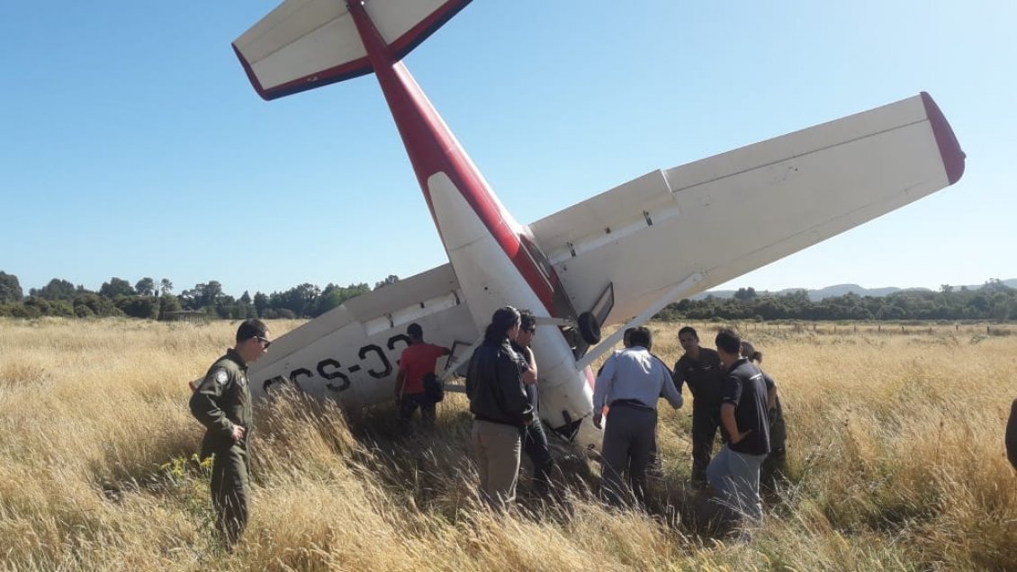 Avioneta capotó tras despegar en el Aeródromo Las Marías de Valdivia