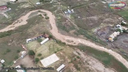 Vista aérea muestra los daños en Calama por las lluvias altiplánicas  