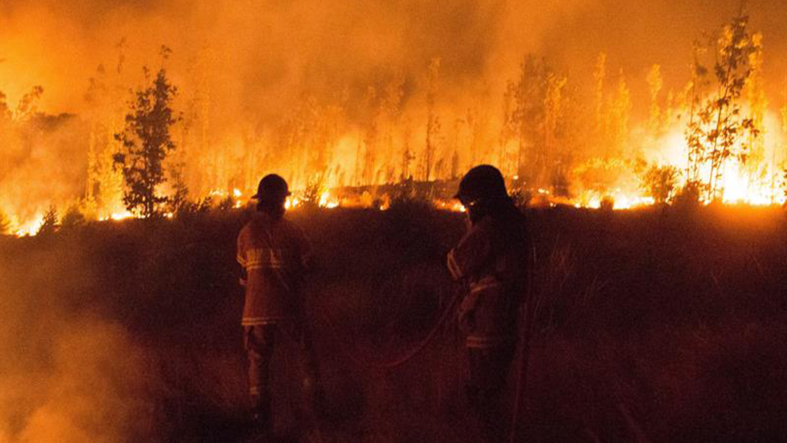 Cinco alertas rojas siguen vigentes por incendios forestales en el sur