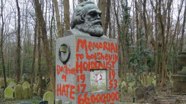 Tumba de Karl Marx en Londres fue atacada por segunda vez en dos semanas