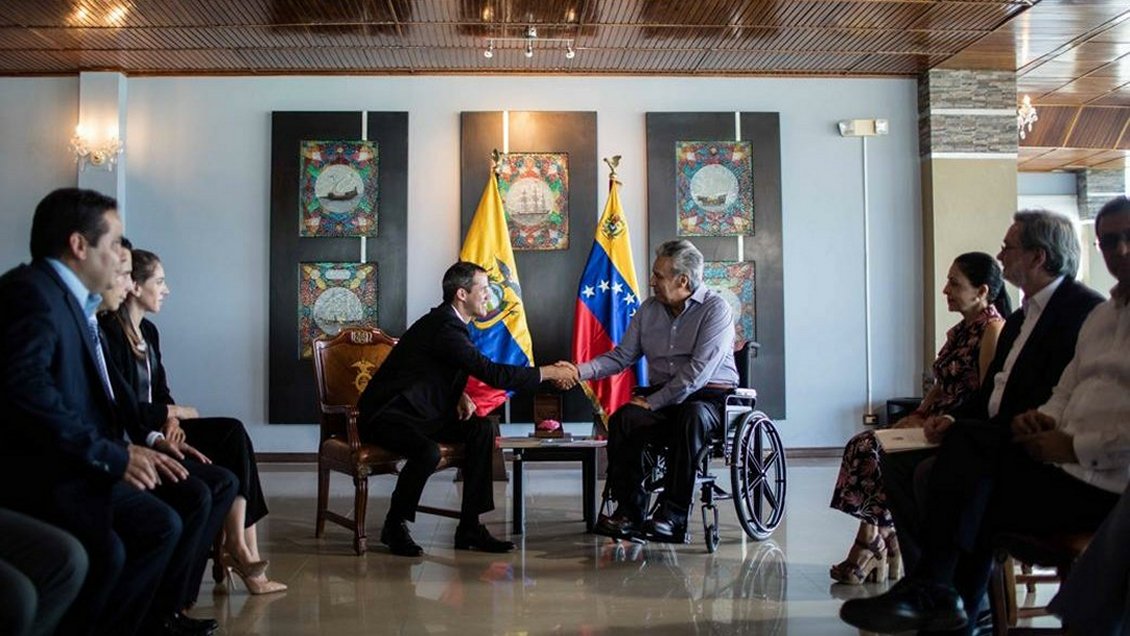Guaidó en gira por Ecuador: 