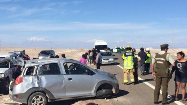 Volcamiento dejó un fallecido en la ruta entre Calama y Chiuchiu