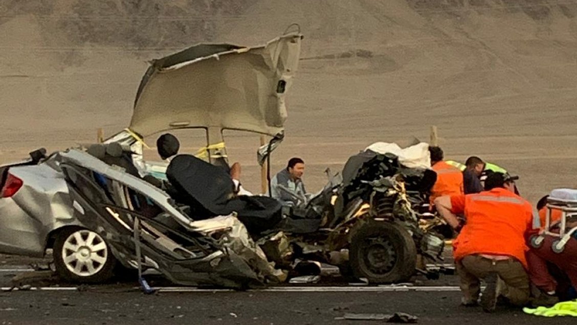 Colisión frontal dejó tres muertos en ruta a Mejillones