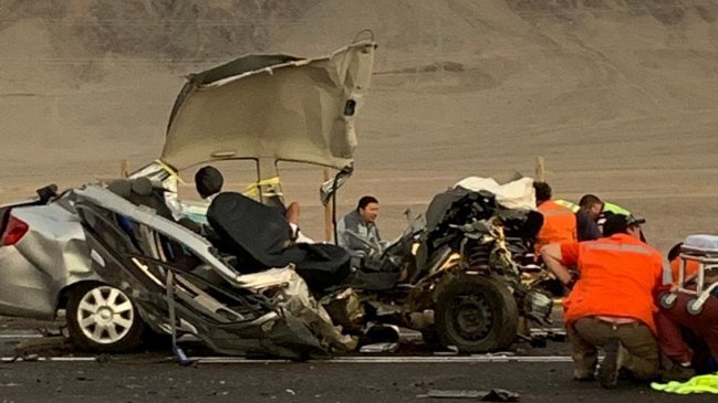 Colisión frontal dejó tres muertos en ruta a Mejillones