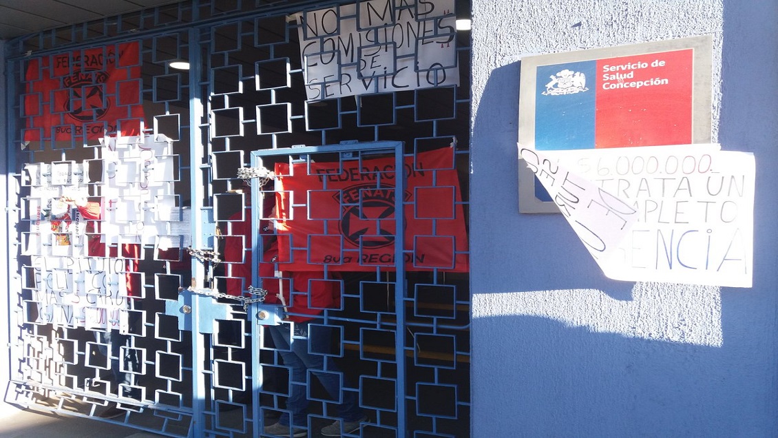 Toma del Servicio de Salud Concepción terminó con 16 funcionarios Fenats detenidos