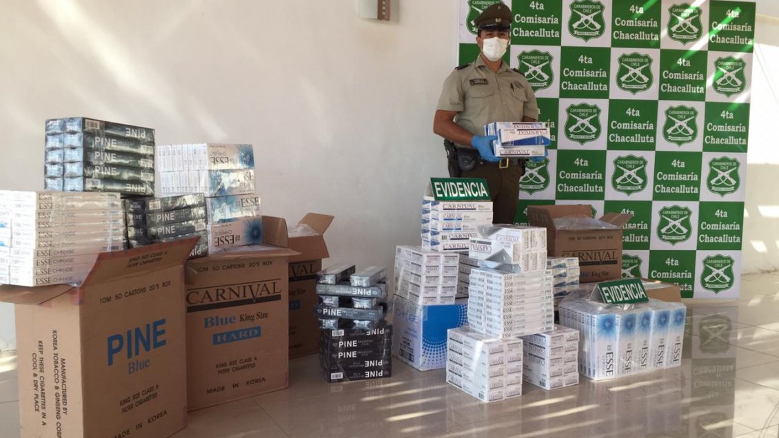 Arica: Decomisan 5.100 cajetillas de cigarrillos transportadas ilegalmente al centro del país