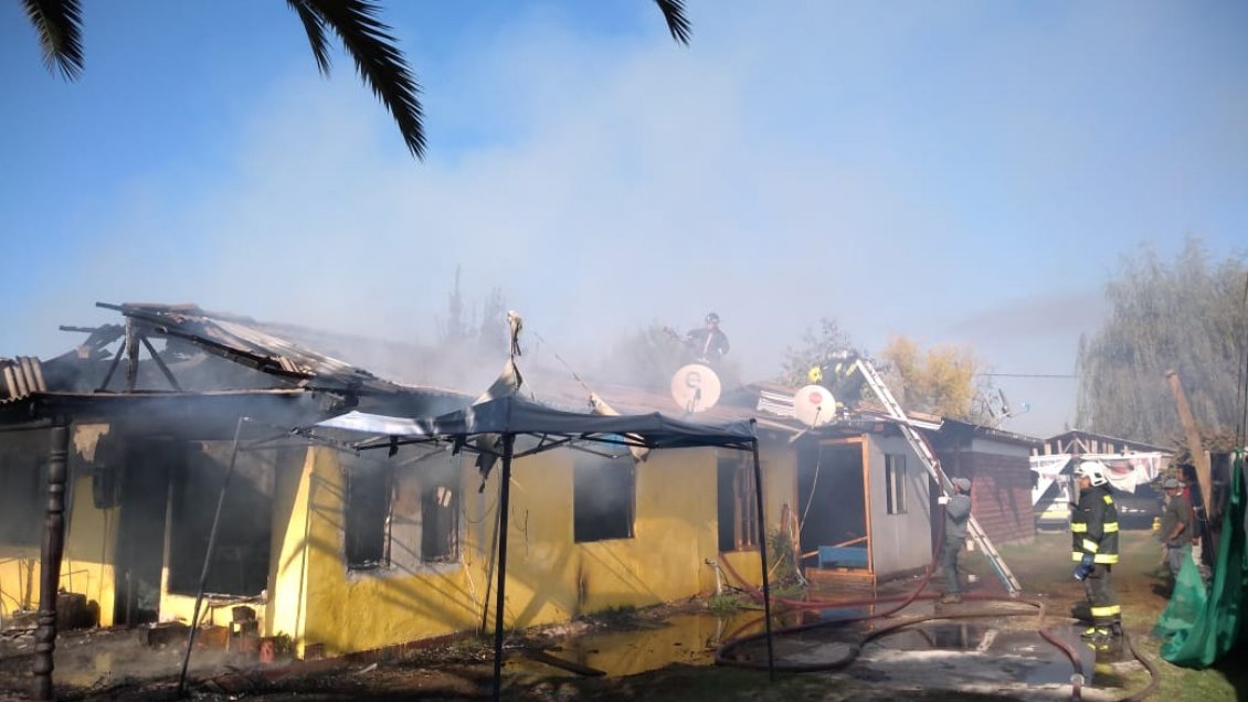 Incendio estructural afectÃ³ a inmueble en Coltauco: Nueve personas damnificadas