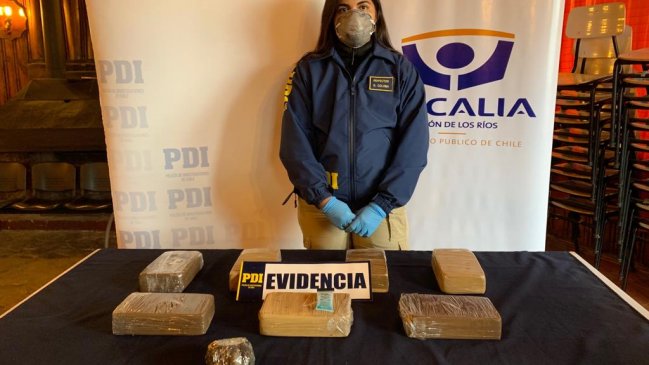 Los Ríos: PDI sorprendió a sujeto con siete kilos de cocaína a bordo de un bus