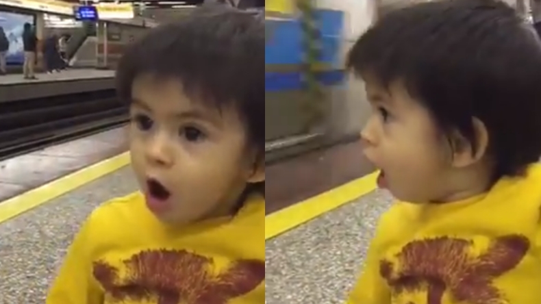 Niño valdiviano vio el Metro por primera vez y se viralizó