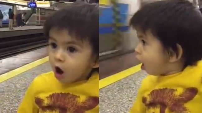 Niño valdiviano vio el Metro por primera vez y se viralizó