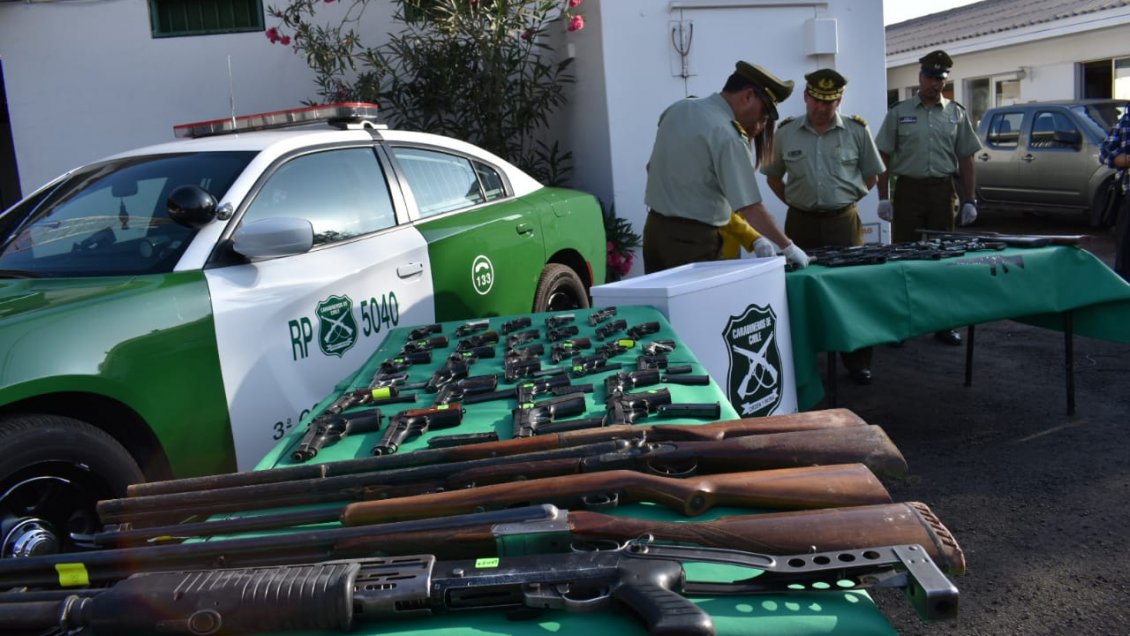 Arica: 60 armas de fuego fueron recuperadas por Carabineros en lo que va de año