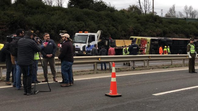 Identifican a las seis víctimas del volcamiento del bus en Ercilla