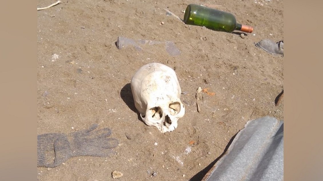 Militares hallaron cráneo humano 
