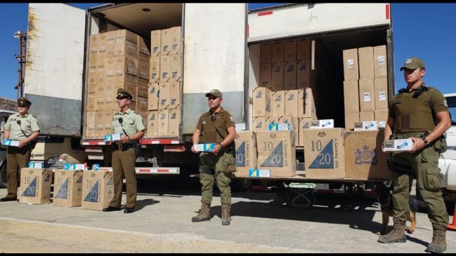 Incautan cigarrillos de contrabando avaluados en más 1.200 millones de pesos en María Elena