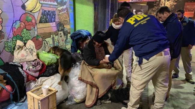 Rancagua: PDI fue en ayuda de las personas en situación de calle