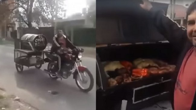 Emprendedor inventó parrilla móvil con la que lleva asados a domicilio