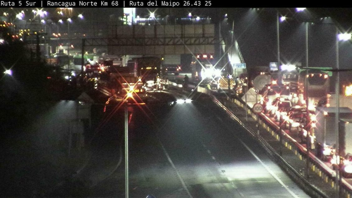 Accidente de tránsito causa kilométrico taco en Ruta 5 Sur en Codegua