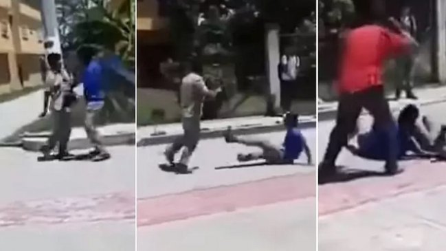 Profesor detuvo a correazo limpio pelea de estudiantes